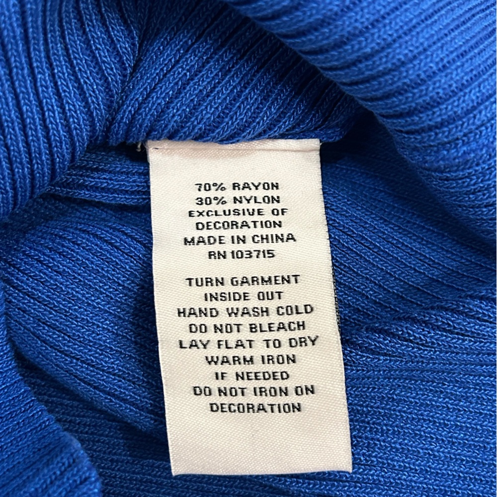 Nanette Lepore Royal Blue Top with Chain Accent - Picture 7 of 7